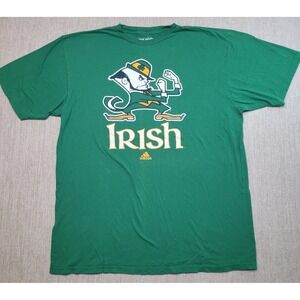 Adidas T-Shirt Mens XL Green Notre Dame Fighting Irish Leprechaun Graphic Logo
